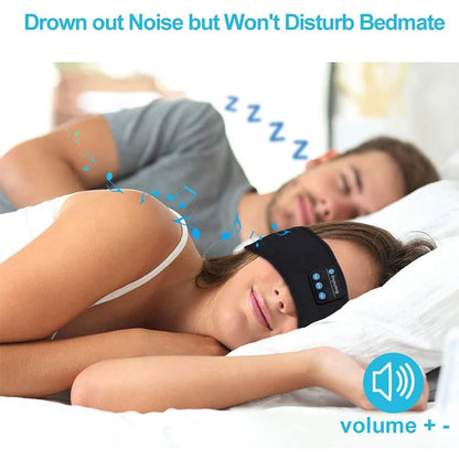 Wireless Bluetooth Headband Sleeping Headphones Sports Earphone Music Hat with Thin HD Stereo Speakers Eye Mask for Side Sleeper